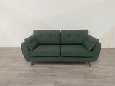 DFS Zinc Forest Green 3 Seater Buttoned Sofa RRP £750