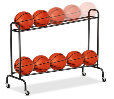 Tilt Basketball Rack Ball Storage Cart Holder Shooting Training Rack with Wheels