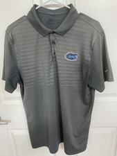 Nike Golf Dri Fit FLORIDA GATORS Embroidered Large Gray Shirt