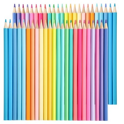 48 Packs Macaron Color Oil Pencils Soften Wood Pen for Adult Artists Beginners