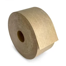 3" x 450 feet Reinforced Water-Activated Kraft Gummed Tape Secure Paper Packing