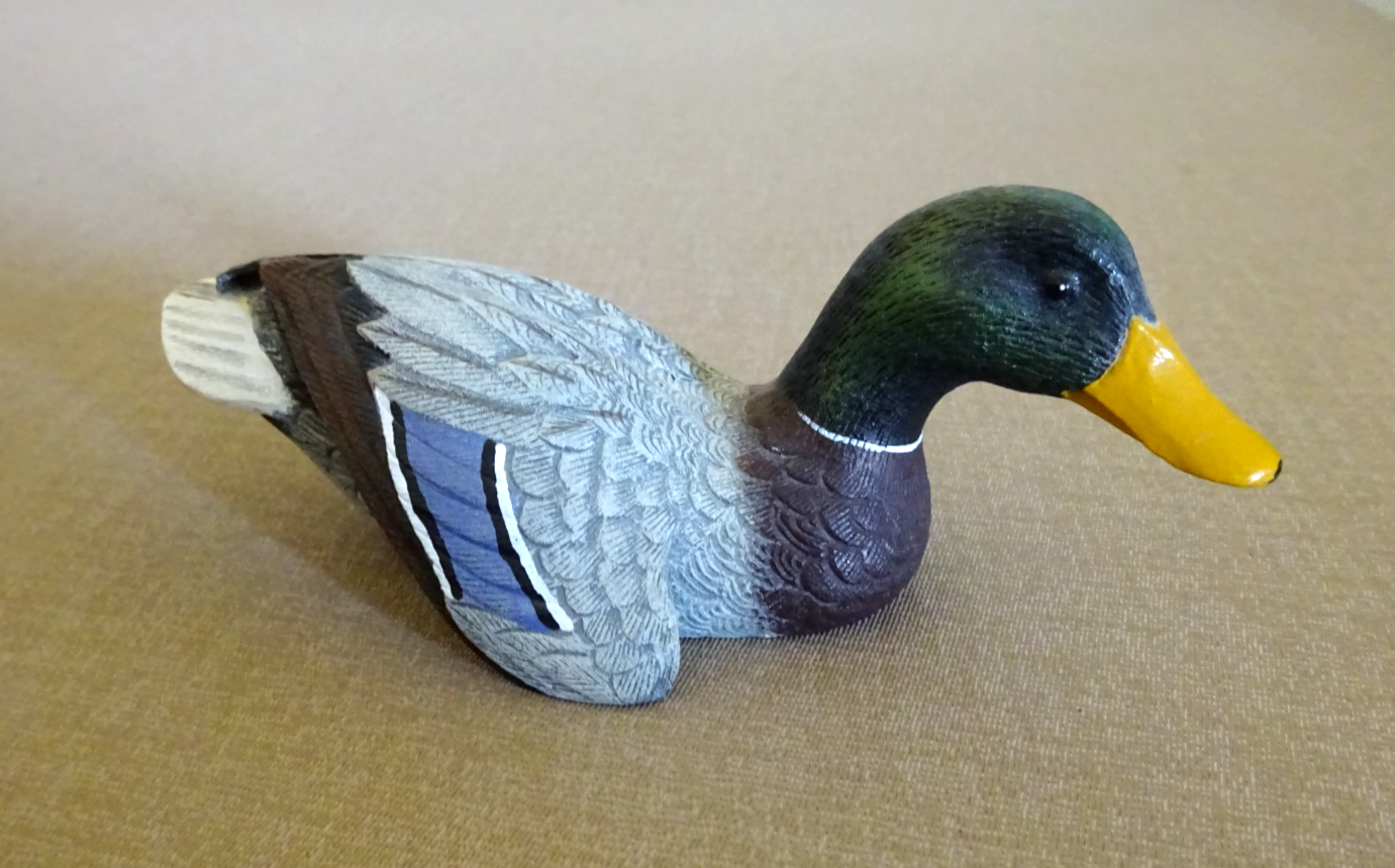 ROGER DESJARDINS NATURE'S WINDOW MALLARD DUCK FIGURINE, CANADA, SIGNED