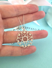 Tiffany & Co. Paloma Picasso Silver Goldoni Venezia Heart Medallion 18" Necklace