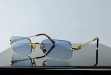 Miu Miu SMU B50S  ZVN8O Gold / Blue Lens Square Sunglasses 100% UV