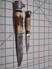 Vintage Solingen Germany Eagle Head Stag Handle Fixed Blade German Knife — photo 1