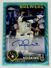 2024 Rhys Hoskins Topps Chrome Update Aqua Wave Refractor /199 #AC-RH Auto