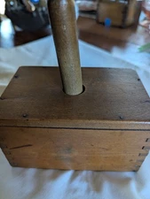 Antique Wood Butter Mold Press Dovetail Construction Plain No Pattern