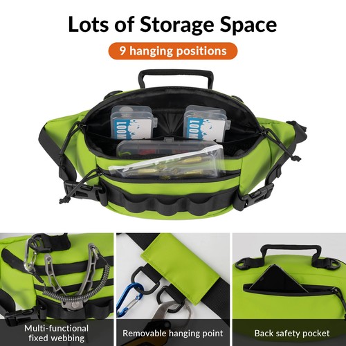 Fishing Bag 11.8in Waterproof Scrack-Resistant Outdoors Sport Fishing Crossbody - Picture 5 of 22