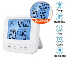 Digital Indoor LCD Eletro Clock Hygrometer Temperature Humiditymeter Thermometer