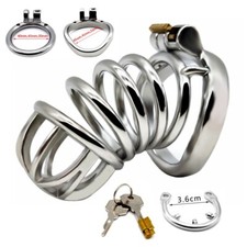 Male Chastity Cage Device Stainless Steel with Stealth Lock Ring Constraint