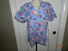 SB Fashion Scrubs Women's M 976 JNGL Blue fern Leaves