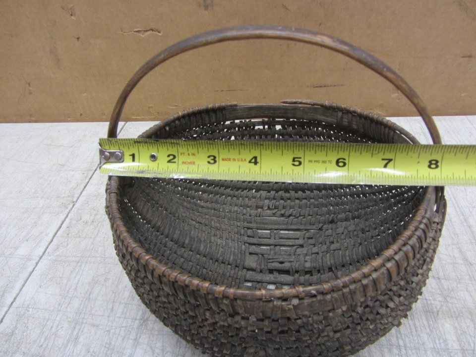 DE COLECCIÓN ANTIGUA VIRGINIA PRIMITIVA CESTA CULO TEJIDA ROBLE PARTIDO NALGAS HUEVO GATHRING Foto 2 de 4