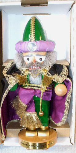Vintage Steinbach Nussknacker 3. Wiseman Chubby Melchoir signiert 11" mit OVP S 1862 - Bild 8 von 16