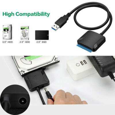 SATA zu USB 3.0 Adapter für 2.5'' / 3.5'' SATA Festplatte HDD SSD Konverter Kabel 