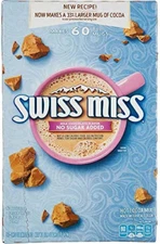 Swiss Miss No Sugar Added Hot Cocoa Mix, Milk Chocolate, 60 Count Envelopes, oz