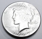 1927 S PEACE DOLLAR  *90% SILVER*  *VF - VERY FINE*