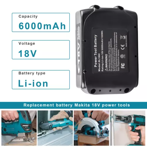 For Makita 18v Battery 6.0Ah Li-Ion Cordless Multi Tool BL1860 LED BL1850 BL1830 - Picture 6 of 14