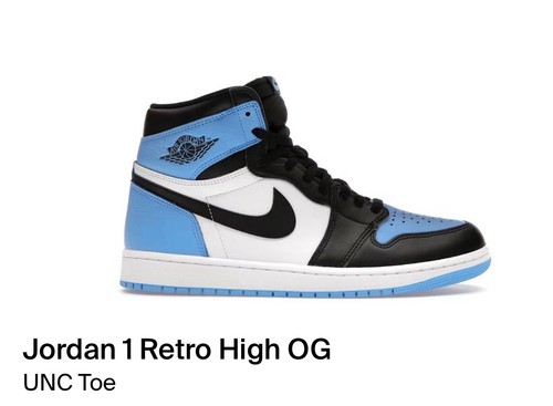 DS sz 13 Nike Air Jordan 1 High Retro UNC Toe dz5485 400 — 1985 OG I CarOlinA
