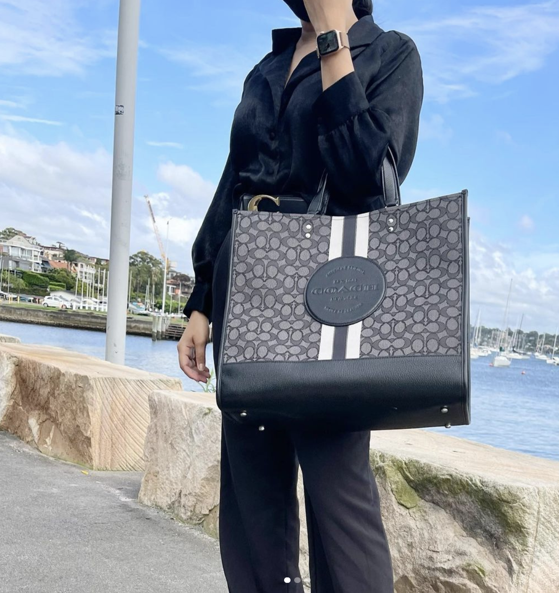 HOT Coach Patch Dempsey Tote 40 In Signature Jacquard