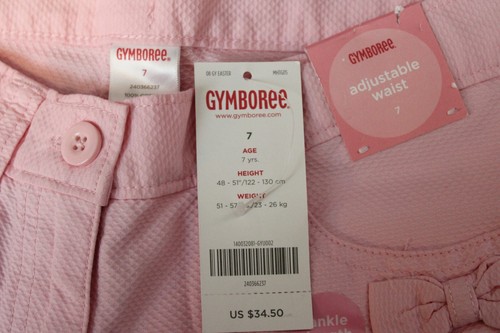 NEW 2008 Gymboree Ice Cream Social Easter Pink Jeans Pants Bows sz 7 Textured - Picture 6 of 6