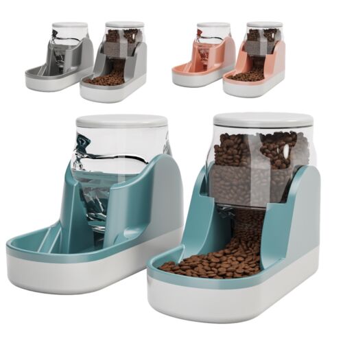 2 pack Automatic Dog Cat Feeder and Water Dispenser Gravity Food Feeder - Afbeelding 1 van 44