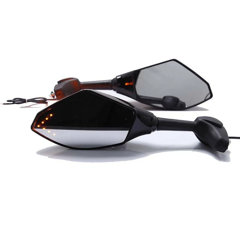 Espejos retrovisores laterales con señales de giro LED para Kawasaki Ninja ZX11 ZX14 ZX10R Foto 3 de 4