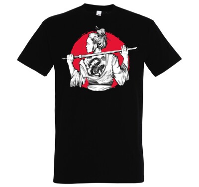 Youth Designz Samurai Girl Herren T-Shirt Katana Ninja Anime Nerd Lustig Logo
