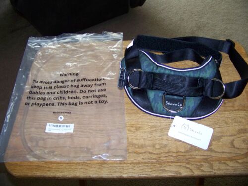 NEW SHAWN CO ESSENTIAL DOG HARNESS NO PULL 3 LEASH CLIPS REFLECTIVE BACK MEDIUM