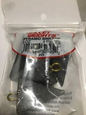 BULLET WEIGHTS 3oz PYRAMID SINKER 4 count package