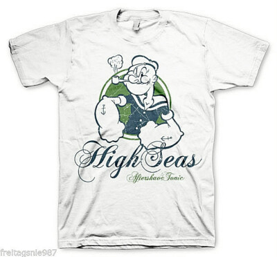Popeye High Seas T-Shirt Aus Baumwolle Offiziell Lizenziert