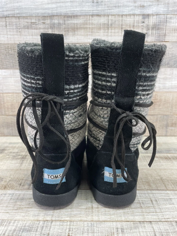 Sanuk Botines Mocasines Para Mujer Cuero Negro Poli Detalle Con Cordones Talla 6 Foto 3 de 4