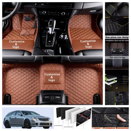 For Cadillac CTS Wagon 2010-2014 Car Floor Mats PU Leather Waterproof Carpets - Imagen 35 de 44