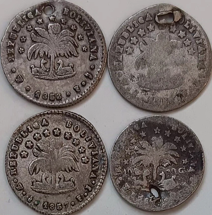 Bolivia Silver Coin Lot: 1830, 1856, 1857 1/2 Sol, 1854, 1855, 1861 etc 1 Soles - Image 4 of 4