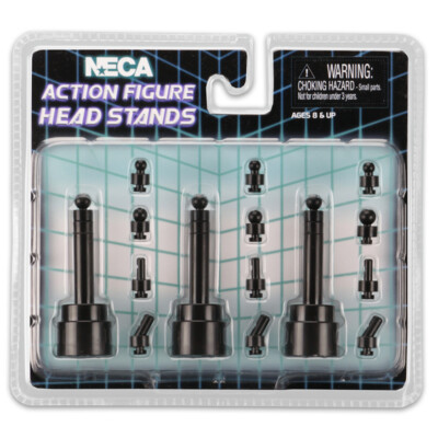 NECA Action Figure Head Display Stands Base Set Black Fits Most 6'' to 8'' Figure