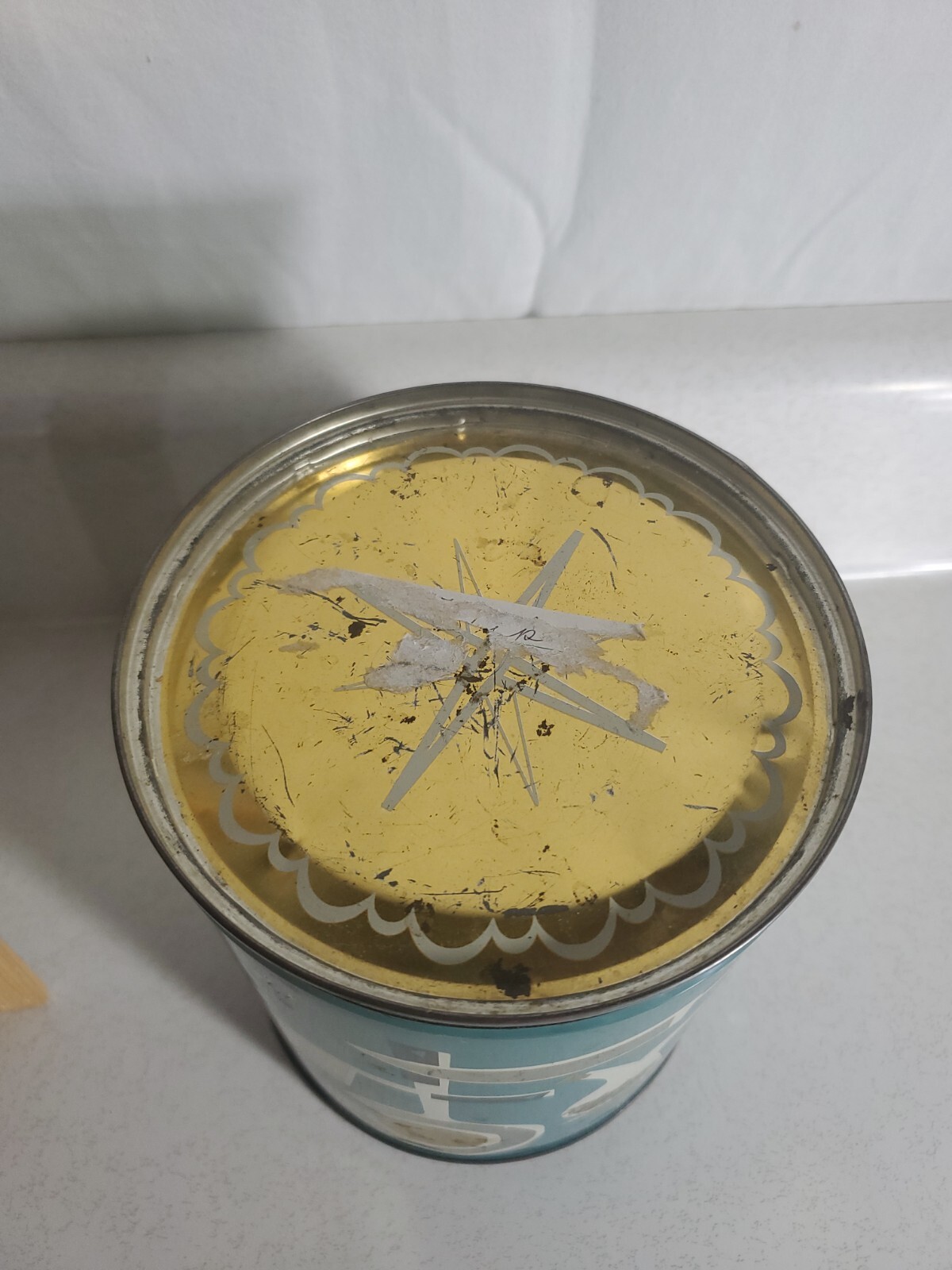 Vintage Fluffo Shortening Can, MCM, Kitchen, Decor, Tin, Proctor