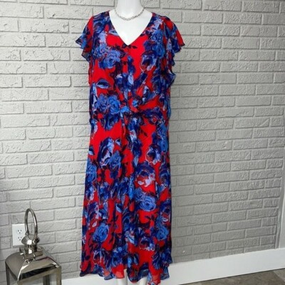 DR Collection by Donna Ricca Women Flutter Sleeve Maxi Dress Size 16