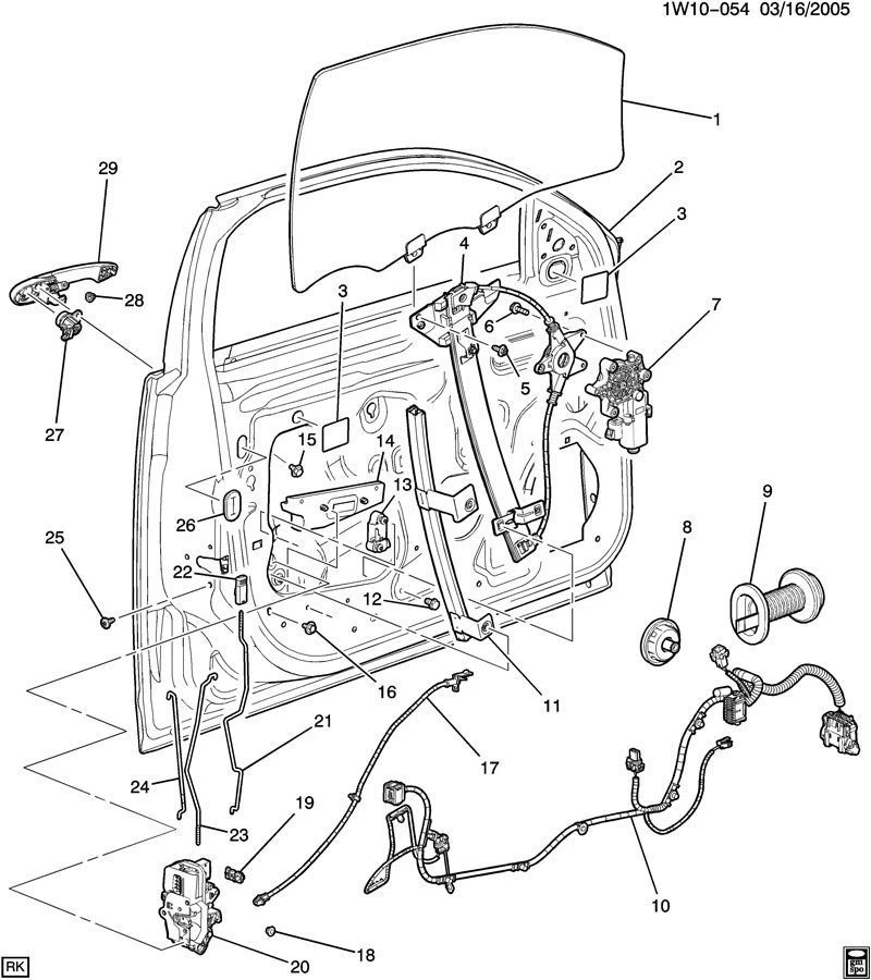 Barra de bloqueo de puerta delantera izquierda Chevy Impala 2006-2014 nueva OEM ébano 15920295 15804628 Foto 3 de 3