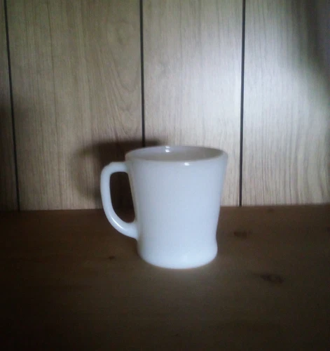 1 Anchor Hocking Fire King D Handle White Milk Glass Coffee Cup Mug
