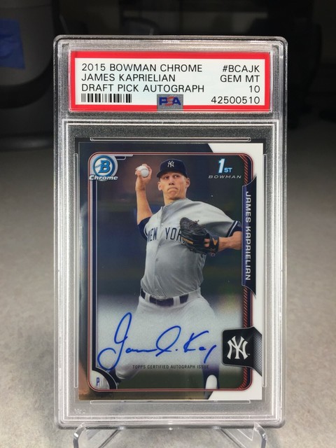 2015 Bowman Chrome Draft Auto James Kaprielian #BCA-JK - PSA 10 - POP 10