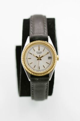 Pulsar Women Watch Stainless Silver Gold Date White Battery  display picture 3