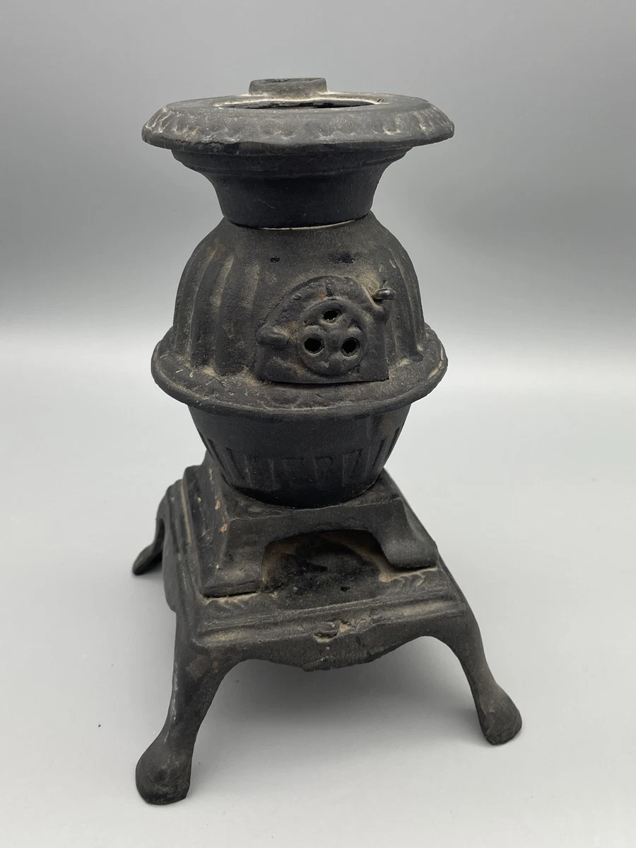 Antique vintage Salesman Sample Pot Belly Stove Cast Iron 8u0026#034; dollhouse  | eBay