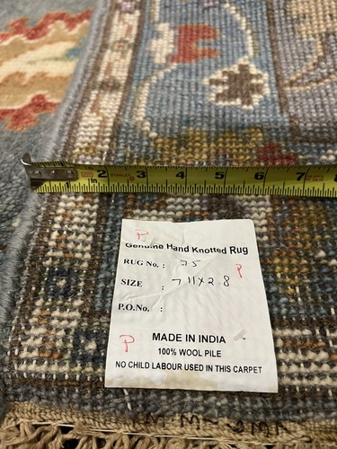 Fun Colors Hand Knotted Oushak Geometric Area Rug Carpet Runner 2’8”x7’11”,#75 - Picture 12 of 12