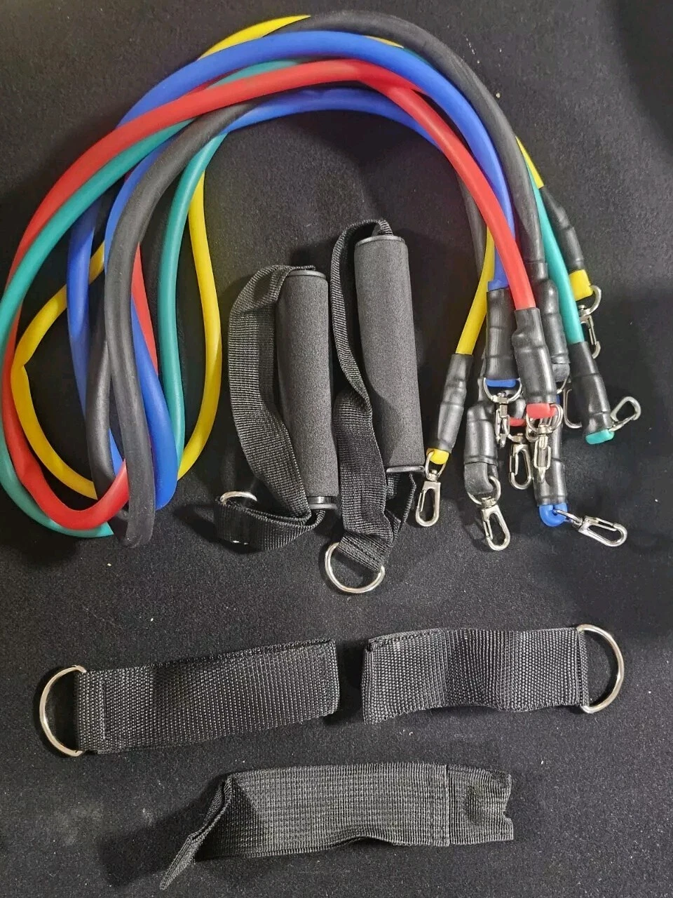 Elastic Rubber Band Stretch Exercise Bands Travel Kit 11 Pieces 10-50 LB