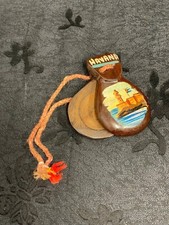 VINTAGE 1950s Hand Painted "Havana" Rosewood Souvenir Castanets / Palillos