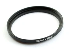 Step-Up Ring - 58mm to 62mm - For Filters Lens Hoods & More - 58-62mm