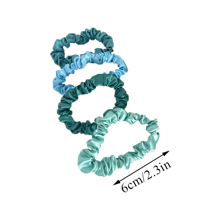Juego de 10 piezas de bandas elásticas de satén crujientes de goma soporte cola de caballo anillo de cuerda para el cabello ✿ Foto 2 de 4