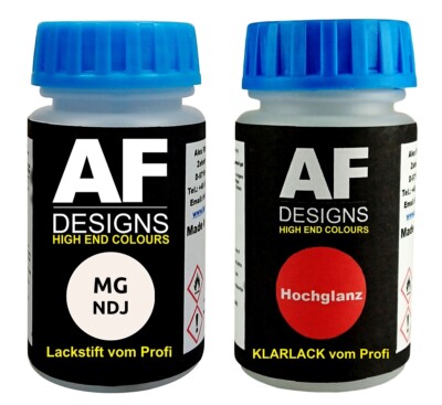 Lackstift für MG NDJ Dover White + Klarlack je 50ml Autolack Basislack SET