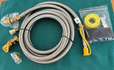 NEW 12ft Braided Propane Hose for RV w/ Quick Disconnect & Shutoff Valve