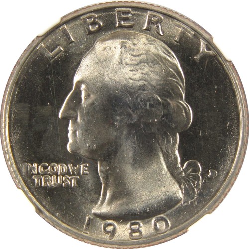 1980 D Washington Quarter MS 67 NGC Clad 25c Uncirculated SKU:I9538 - Picture 3 of 4