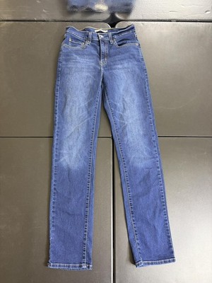 Levis 724 High Rise Straight Jeans Womens 28 Blue Med Wash Stretch Denim 28x30.5